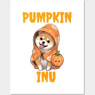 Pumpkin Shiba Inu Halloween Design Posters and Art